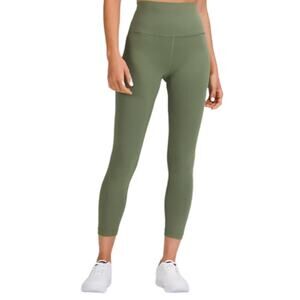 Lululemon Wunder Train Leggings High Rise Tight 25" Green Twill Size 20